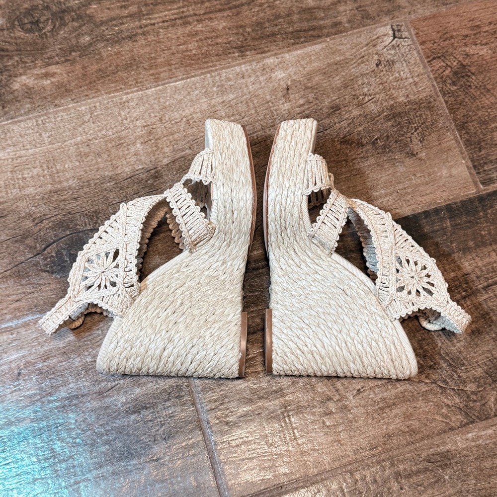Paloma Barceló Women's Natural Raffia Espadrilles Wedge Heel, Cream,38 (8) - Picture 5 of 9